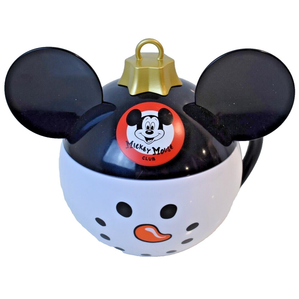 Disney Christmas Holiday Snowman Mickey Mouse Club Ornament Stein Cup Ball